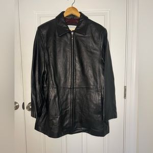 ⚫️Final Price⚫️ Liz Claiborne Vintage Black Leather Coat, EUC, XL